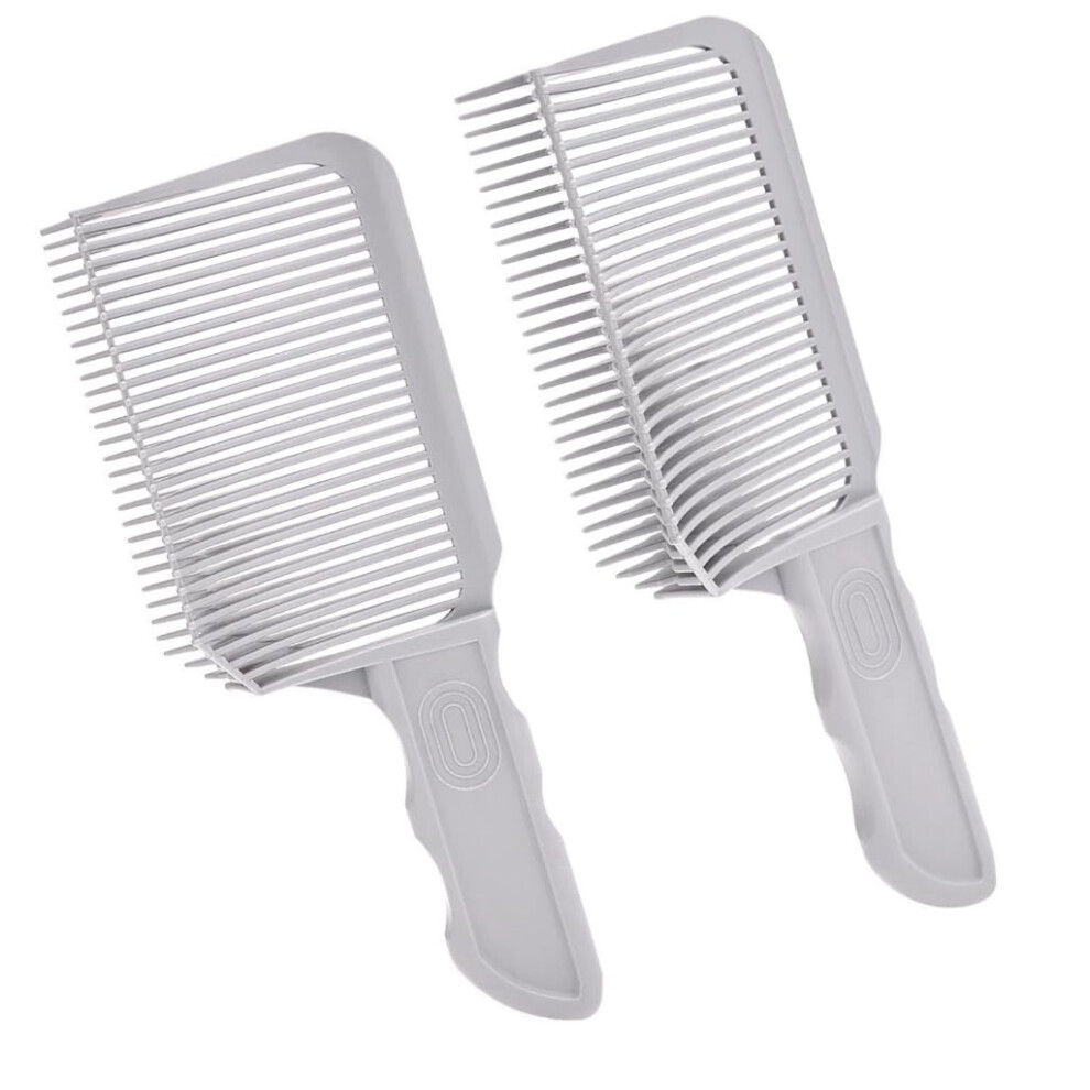 Unisex Professional Barber Fade Comb Set With Ergonomic Curved Grip And Smooth Glide Teeth, 2Pcs
