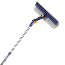 Window Cleaning Kit, 2in1 Squeegee and Scrubber, Telescopic 150 cm Long Handle for Windows