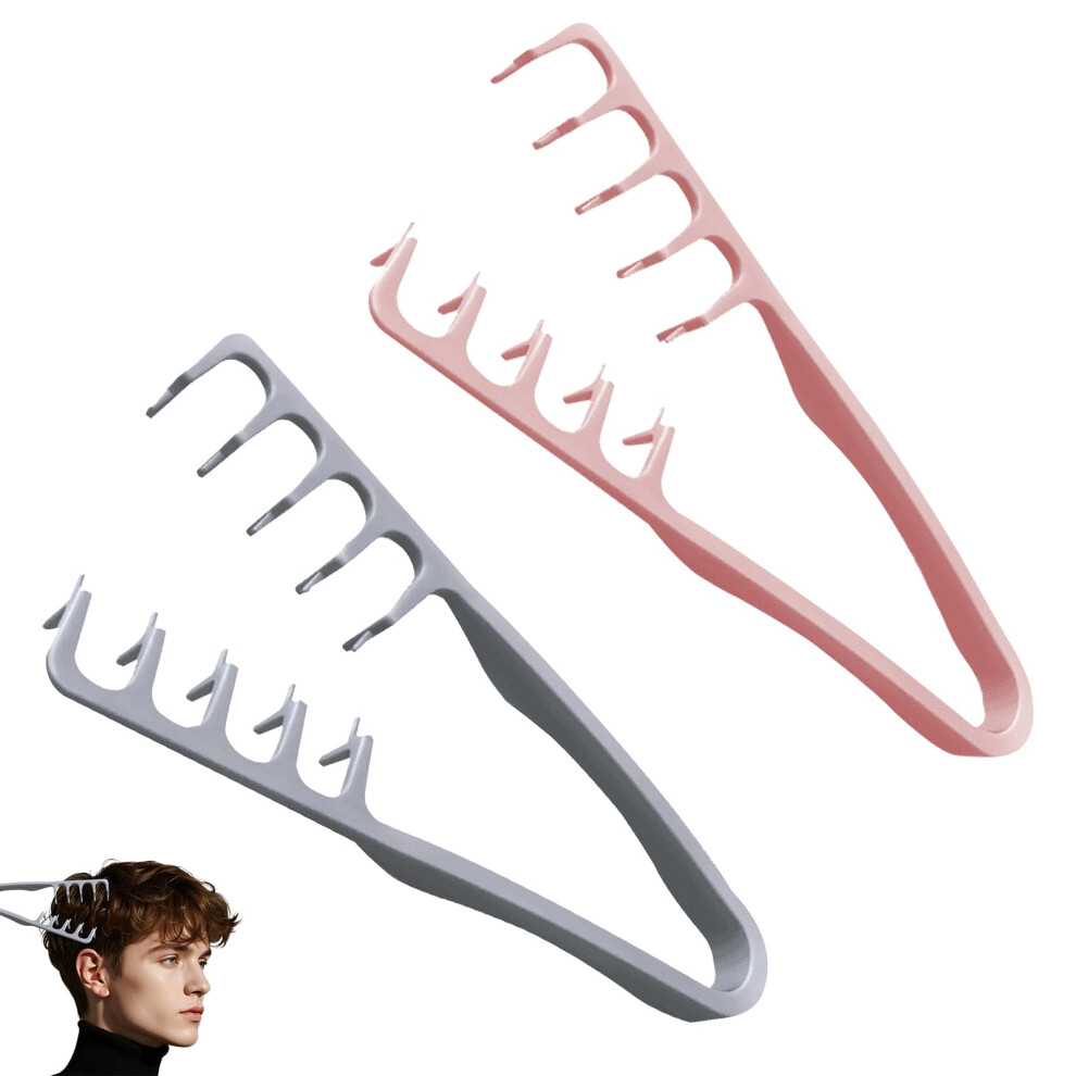 Unisex Pink,Grey Volumizing Hair Comb With Wide Teeth For Root Lift And Fluffy Layered Hairstyles, Grey And Pink