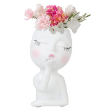 Resin-Blumentopf 18x10cm, Grau/Braun/Beige/Weiß, 420g