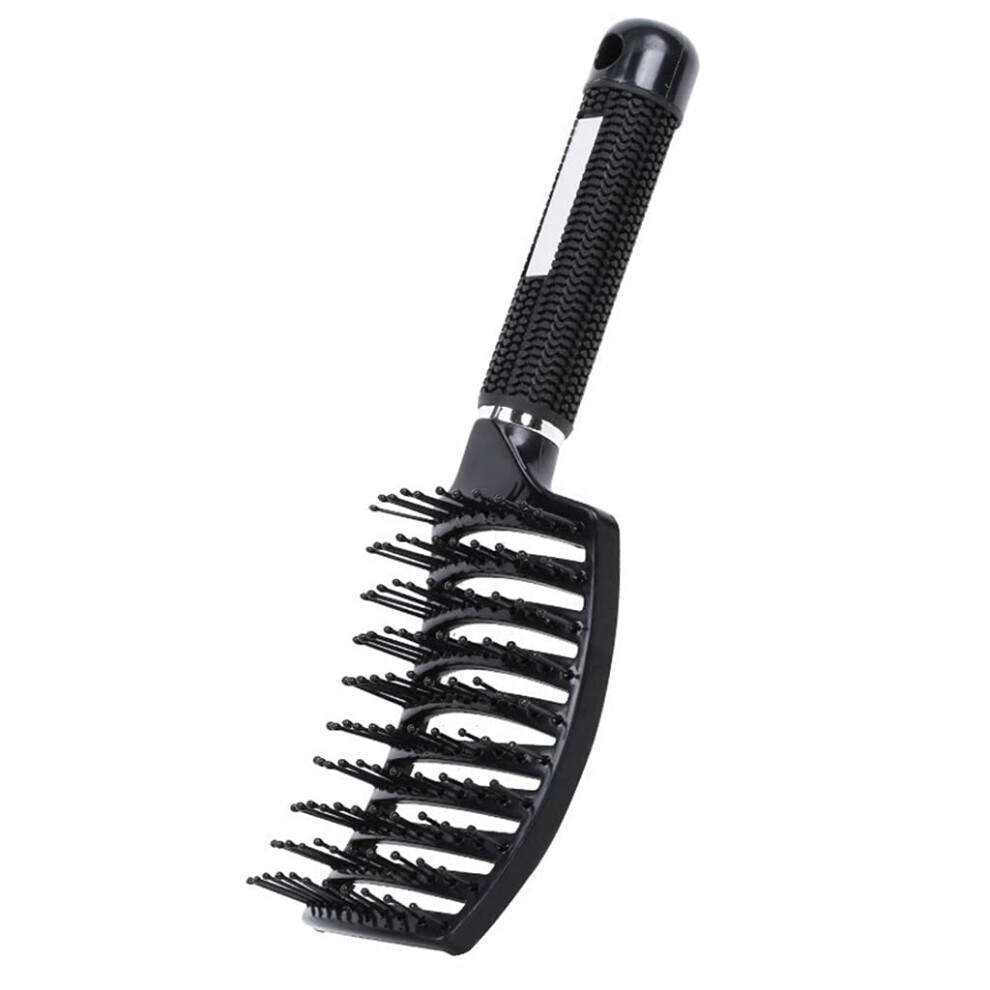 Curved Vented Hair Brush with AntiStatic Teeth for Wet and Dry Hair, Ergonomic Grip for Styling