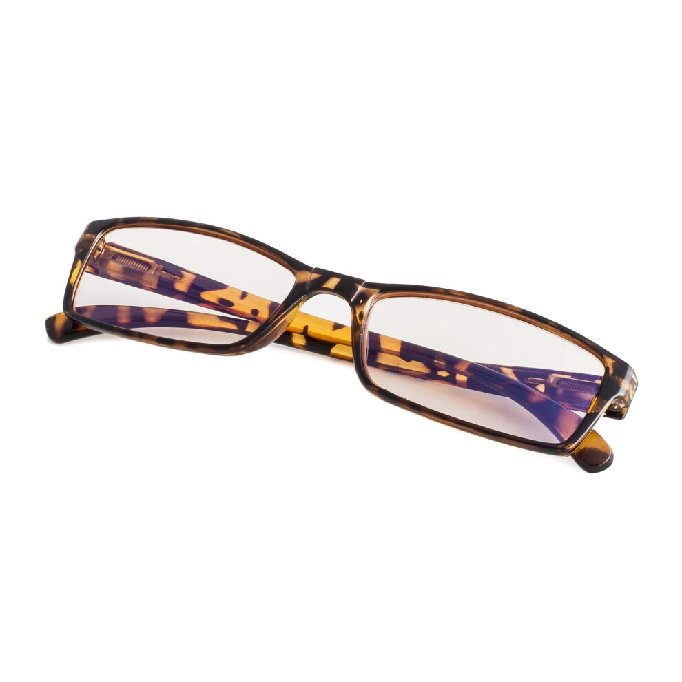 Blue/Light Blocking Reading Glasses +3.50 Tortoise Frame Unisex Computer Readers For Men And Women