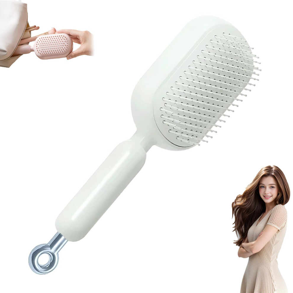 Hair Detangling Brush with Retractable Air Cushion, AntiStatic Scalp Massage Comb for Women