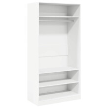 vidaXL Wardrobe White 100x50x200cm Engineered Wood Clothing Storage Cabinet
