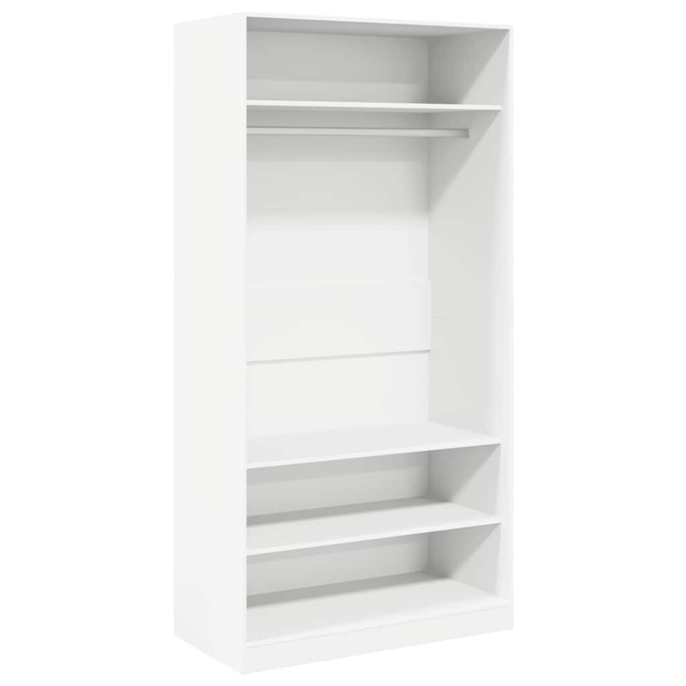 Vidaxl Wardrobe White 100X50x200cm Engineered Wood Clothing Storage Cabinet