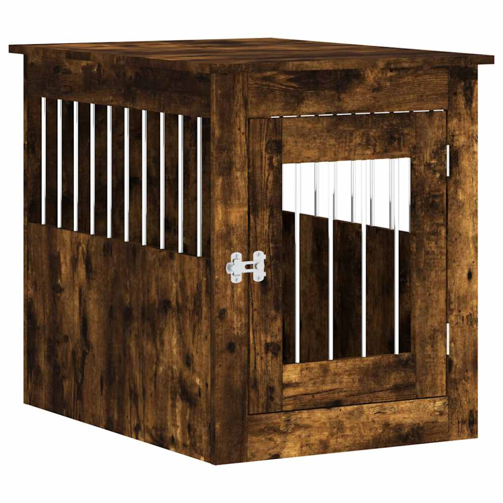Vidaxl (Smoked Oak, 55 X 75 X 65 Cm) Dog Crate Furniture Pet Doghouse Dog Kennel Dog Cage Engineered Wood