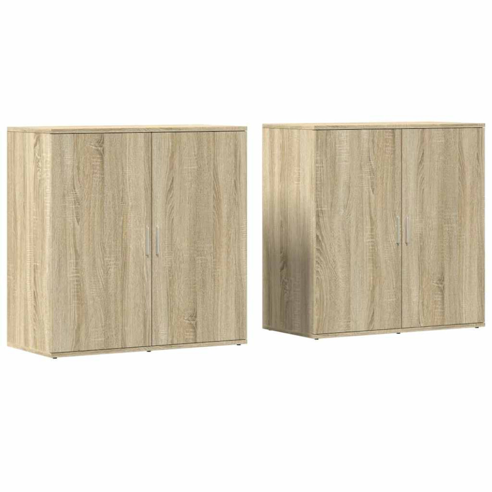 Vidaxl (Sonoma Oak) Sideboards Cupboard Cabinet Highboard 2 Pcs Sonoma Oak Engineered Wood