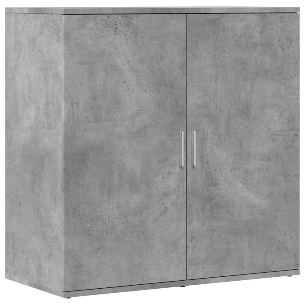 Vidaxl (Concrete Grey) Sideboard Storage Cupboard Side Cabinet Highboard Black Engineered Wood