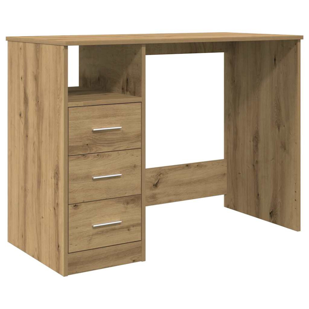 Vidaxl Desk Artisan Oak 102X50x76 Cm Engineered Wood Office Desk Study Desk