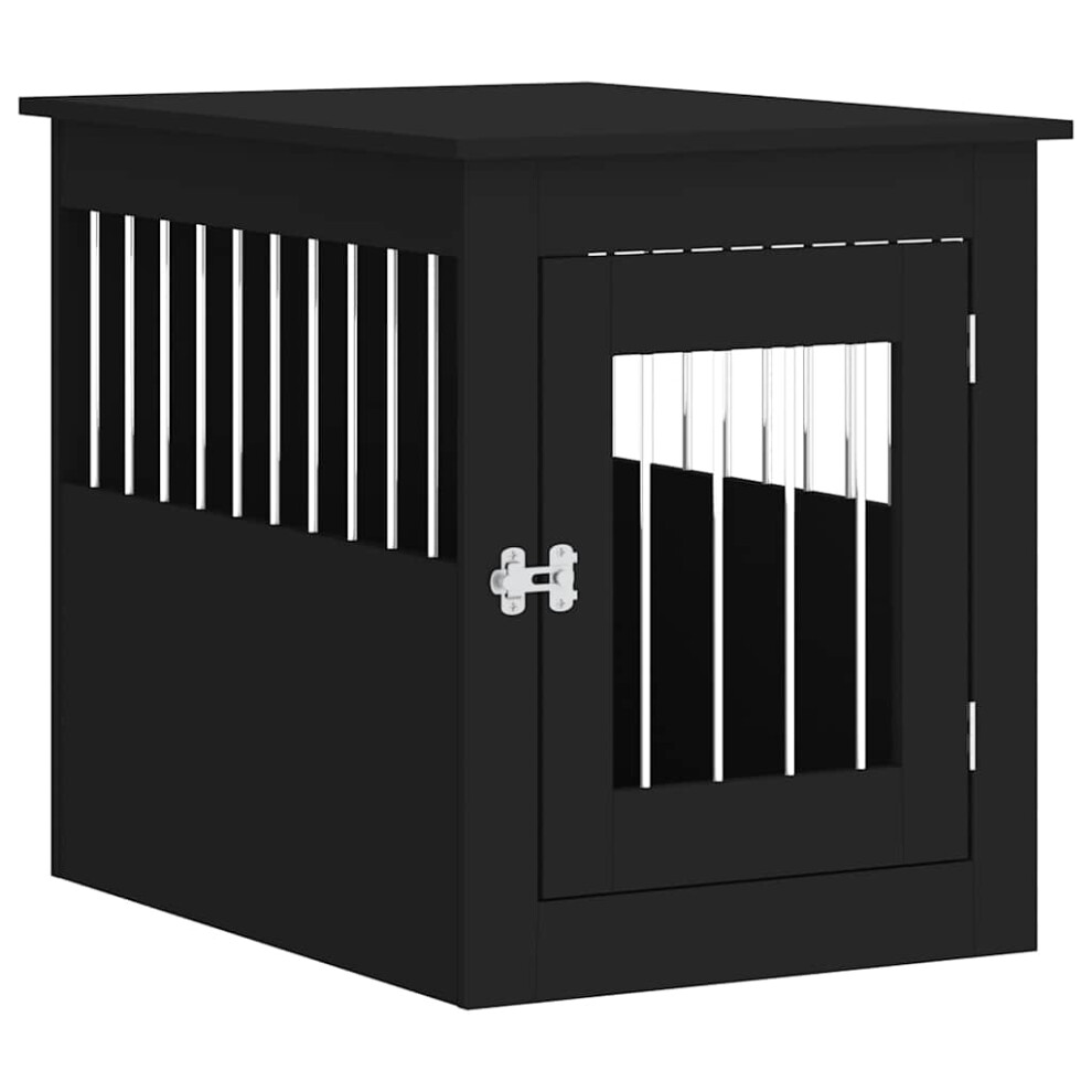 Vidaxl (Black, 55 X 75 X 65 Cm) Dog Crate Furniture Pet Doghouse Dog Kennel Dog Cage Engineered Wood