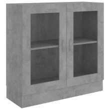 (concrete grey) vidaXL Vitrine Cabinet Book Stand Rack Cupboard Highboard Engineered Wood