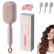 Self Cleaning Hair Brush with Retractable Cushion for Effortless Detangling and Gentle Scalp Massage