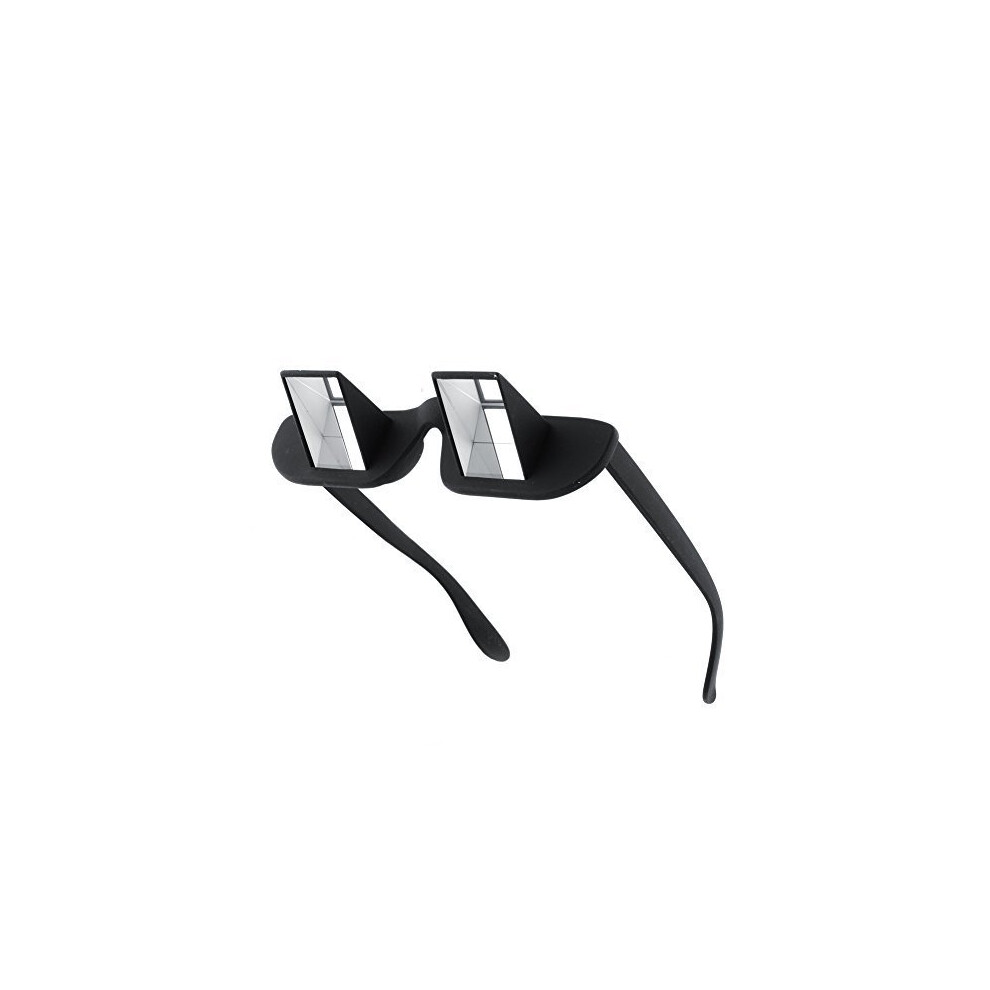 Prism Glasses for Reading and Watching TV in Bed, 90 Viewing Angle, Hands Lazy Eyewear Black