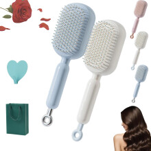 Self Cleaning Hair Brush with OneClick Clean, Anti Static Massage Cushion for Women and Men 2PC