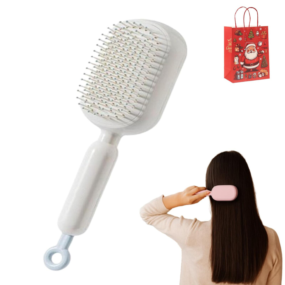 Self Cleaning Hair Brush with Retractable Bristles, Scalp Massage Detangling Comb for All Hair Types