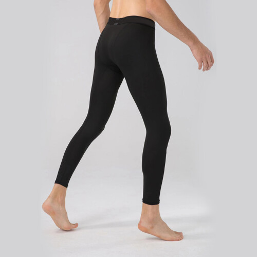 Men's Black Elastic Polyester Compression Leggings XL for Workout 2