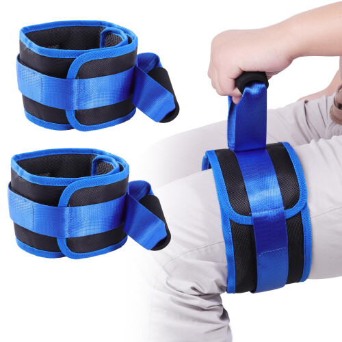 Leg Lifter Strap 2 Pack Adjustable Support with Padded Ring for Elderly Knee Recovery