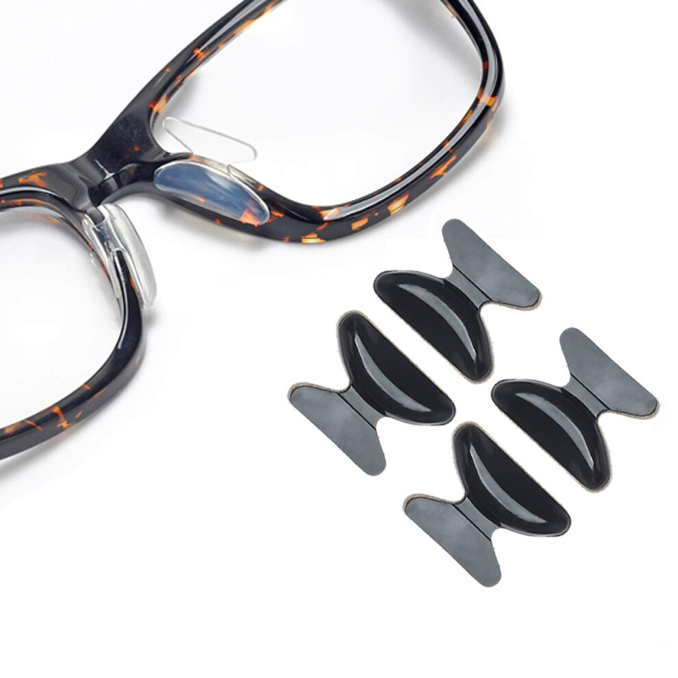 Black Eyeglass Nose Pads 12 Pairs Anti Slip Silicone Adhesive Cushions For Eyeglasses And Sunglasses