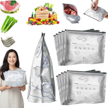 Stand Up Bags, Resealable Zip Lock Aluminum Foil Pouches for Food, 30 Pack S 5.12 x 7.08 in.