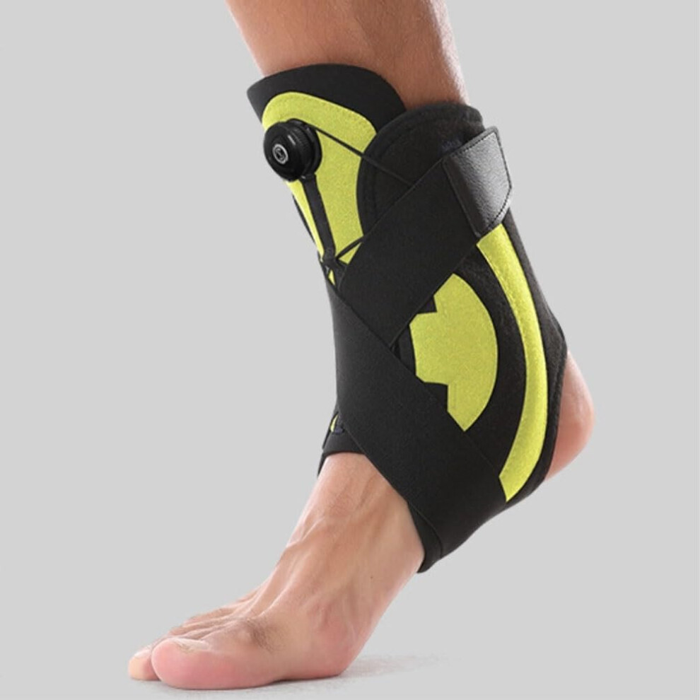 Yellow Adjustable Ankle Support Brace For Sprained Ankle, Plantar Fasciitis, Running, Basketball (Yellow)