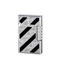 Windproof Refillable Butane Lighter, Retro SideWheel Flint, Adjustable Flame, Black