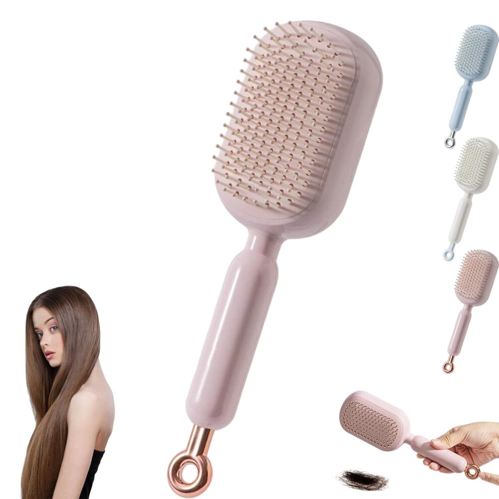 Hair Brush with Retractable Cushion and Bristle Protection, Gentle Scalp Massage Detangling Comb for Wet and Dry Hair