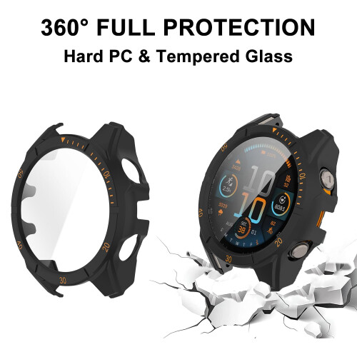 Screen Protector and Protective Case for Garmin Fenix 8 Solar 51mm, ScratchResistant Glass, 8 Pack 2