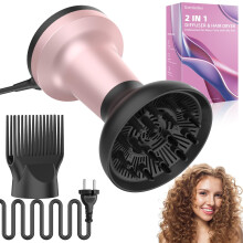 Curly Hair Diffuser Hair Dryer 1875W Ionic Fast Drying with Comb Attachment Adjustable Heat