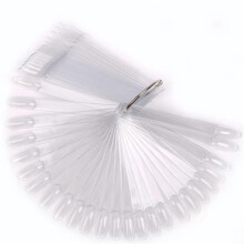 Nail Swatch Sticks 50 Pcs Fan Shaped False Nail Display Tips for Gel Polish Practice Gray