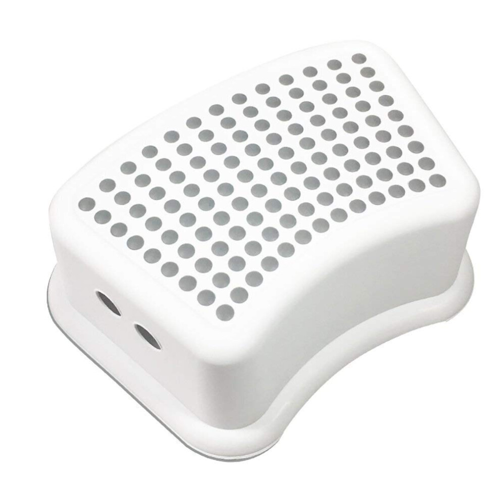 Gray Nonslip Plastic Bathroom Step Stool For Adults And Kids, Compact Design, 200Kg Load Capacity