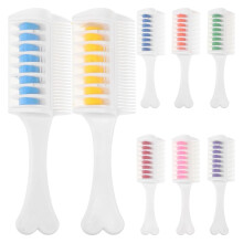 Hair Chalk Comb Set 8 Pcs Washable Temporary Hair Color Applicator with Multicolor Styling for Parties