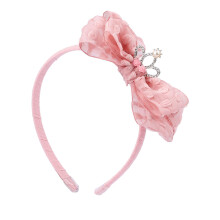 Princess Tiara Headband Pink Lace Bowknot Crown for Girls Birthday Party Toddler Hair Accessory