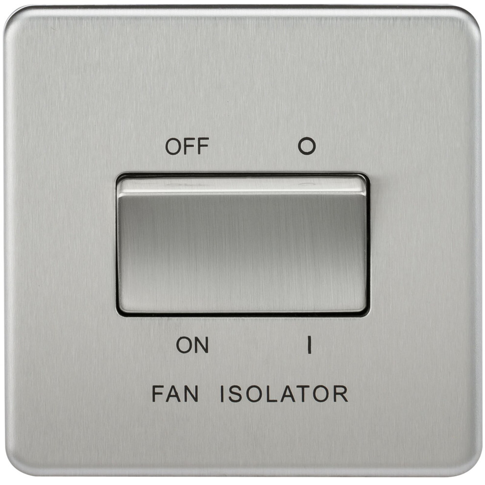 Knightsbridge Sf1100bc Screwless 10 A 3 Pole Fan Isolator Switch, 24 W, 230 V, Brushed Chrome 013523117612