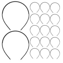 18 Pcs Black Plastic Nonslip Headbands with Tooth Comb Grip for DIY Styling Yoga and Makeup