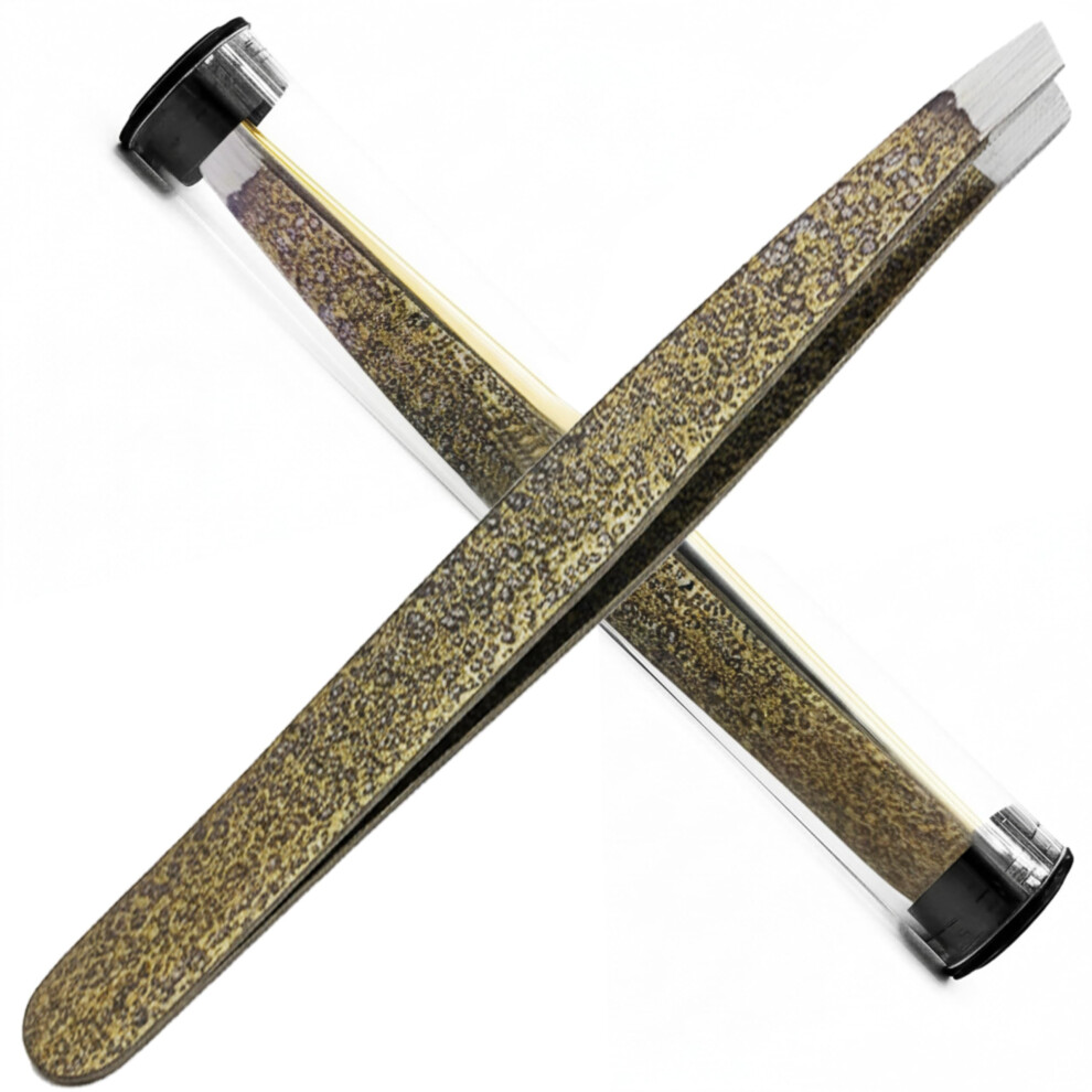 Lumazu Gold Women Eyebrows Tweezer Professional Stainless Steel Tweezers Best Precision Tweezers For, Splinter & Ingrown Hair Removal (Gold)