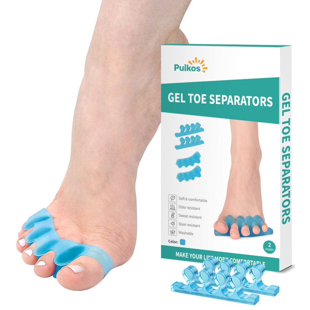 Puikos Toe Separator Toe Spacers Toe Straightener Alignment Orthotics Toe Dividers For Overlapping Toes Relief Bunion Hammer Toes Plantar Fasciitis