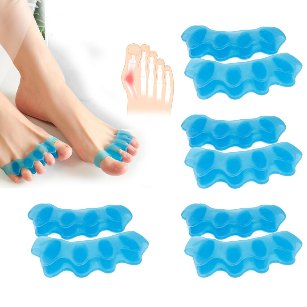 Bnphsin Blue 4Pairs Toe Separator, Toe Straighteners For Curled Toes, Toe Spacers, Toe Separators To Correct Your Toe, Toe Straighteners For Correct