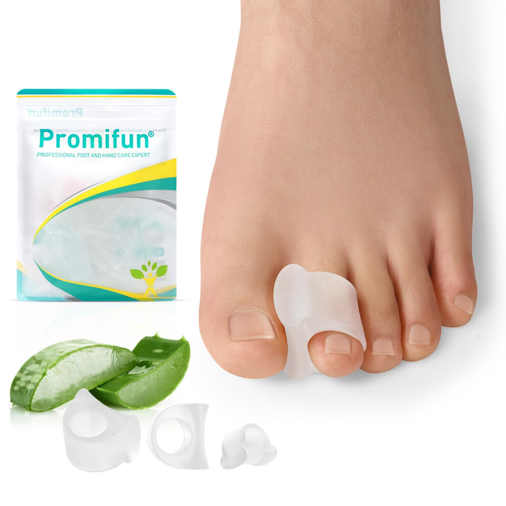 Promifun Toe Separators For Overlapping Toes Toe Spacers With Aloe Vera Extract For Hammer Toe Straightener, Correct Toes, Big Toe Alignment, Bunion