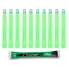 Cyalume Glow Sticks Military Grade Lightstick - Premium Green 6? SnapLight Emergency Chemical Light Stick with 12 Hour Duration (Bulk Pack of 20 Chem