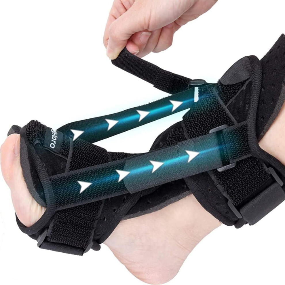 Adjustable Plantar Fasciitis Night Splint with Dual Strap Stability for Heel Pain Relief and Comfort