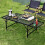 Folding Camping Table Storage Outdoor Desk Mesh Top Height Extendable 4