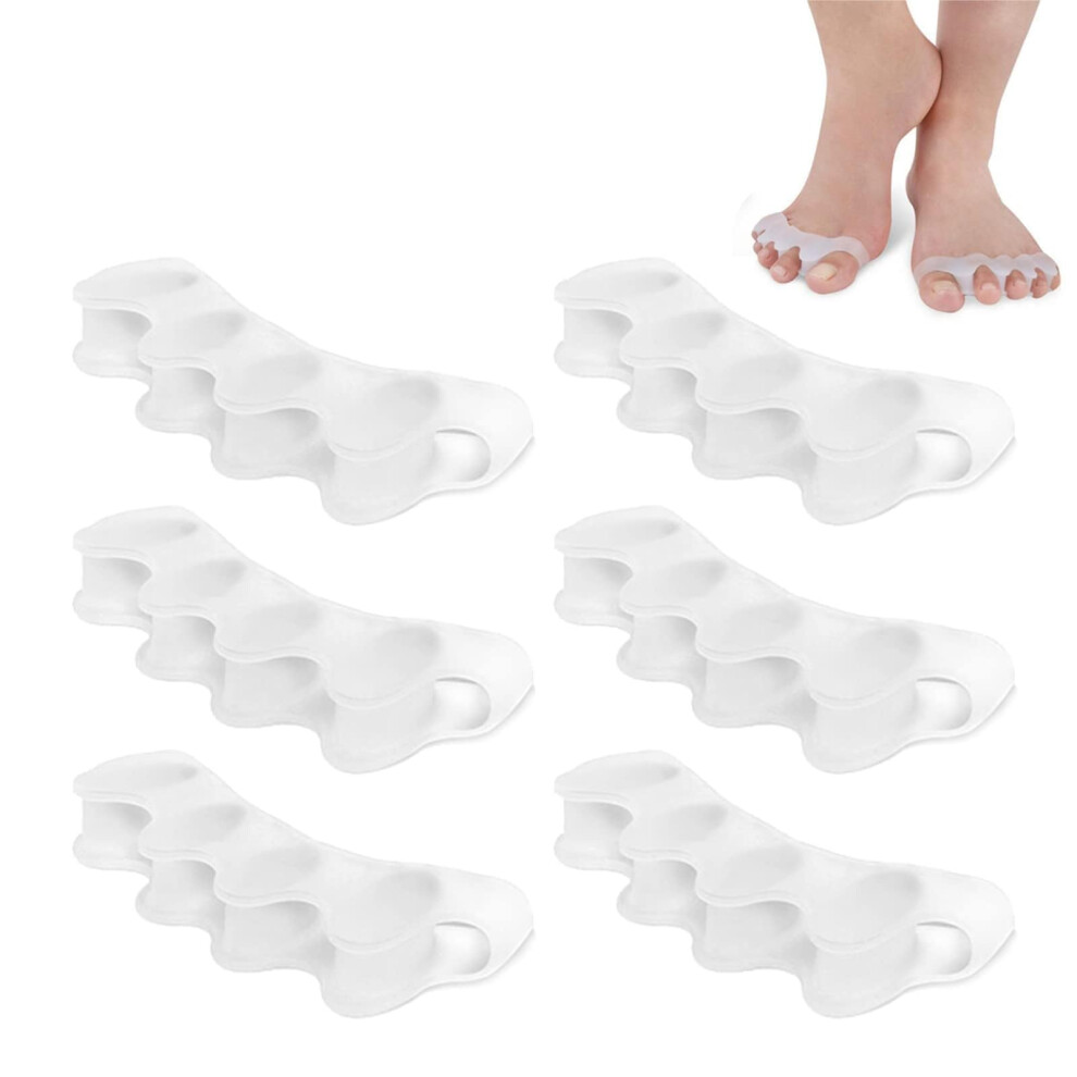 Zoerbufan Toe Separators [3 Pair], Toe Stretcher For Overlapping Toes To Relax Toes,Silicone Toe Straighteners For Hallux Valgus,Soft Gel Toe Spacers