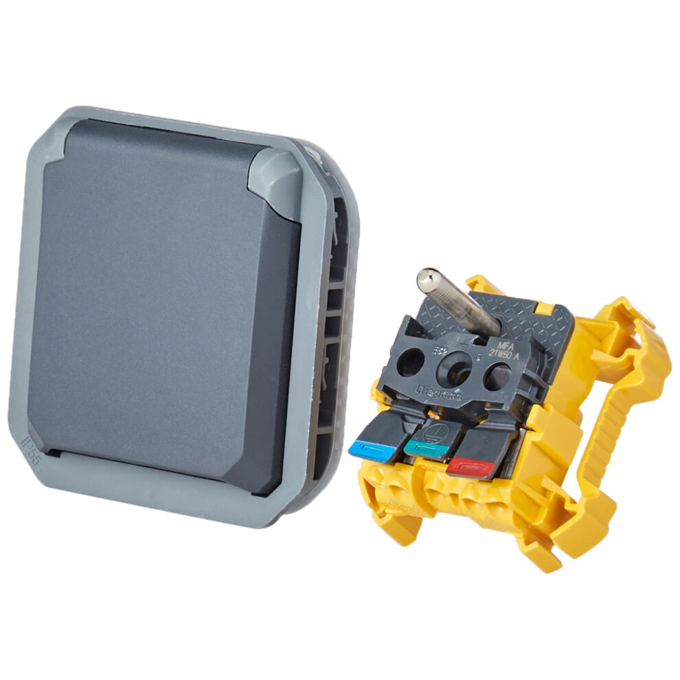 Legrand - Ip55 Waterproof Socket With Plexo Earth - 2P+T 16A Socket With Shutter - To Be Completed With A Finish Plate Or Plexo Housing - Made In 3414972108850