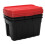 Keter Keter Tuff Box 3x 140L Storage Boxes with Lid, Durable, Water Resistant, Large Capacity, Stackable, Black/Red 1