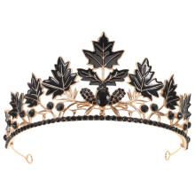 Sparkling Maple Leaf Crown Headband for Women, Regal Festival Tiara and Birthday Hair Accessory