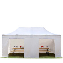 TOOLPORT 3x6m PES 750 Pop up gazebo party tent PREMIUM Steel 40 mm, incl. Sidewalls, white