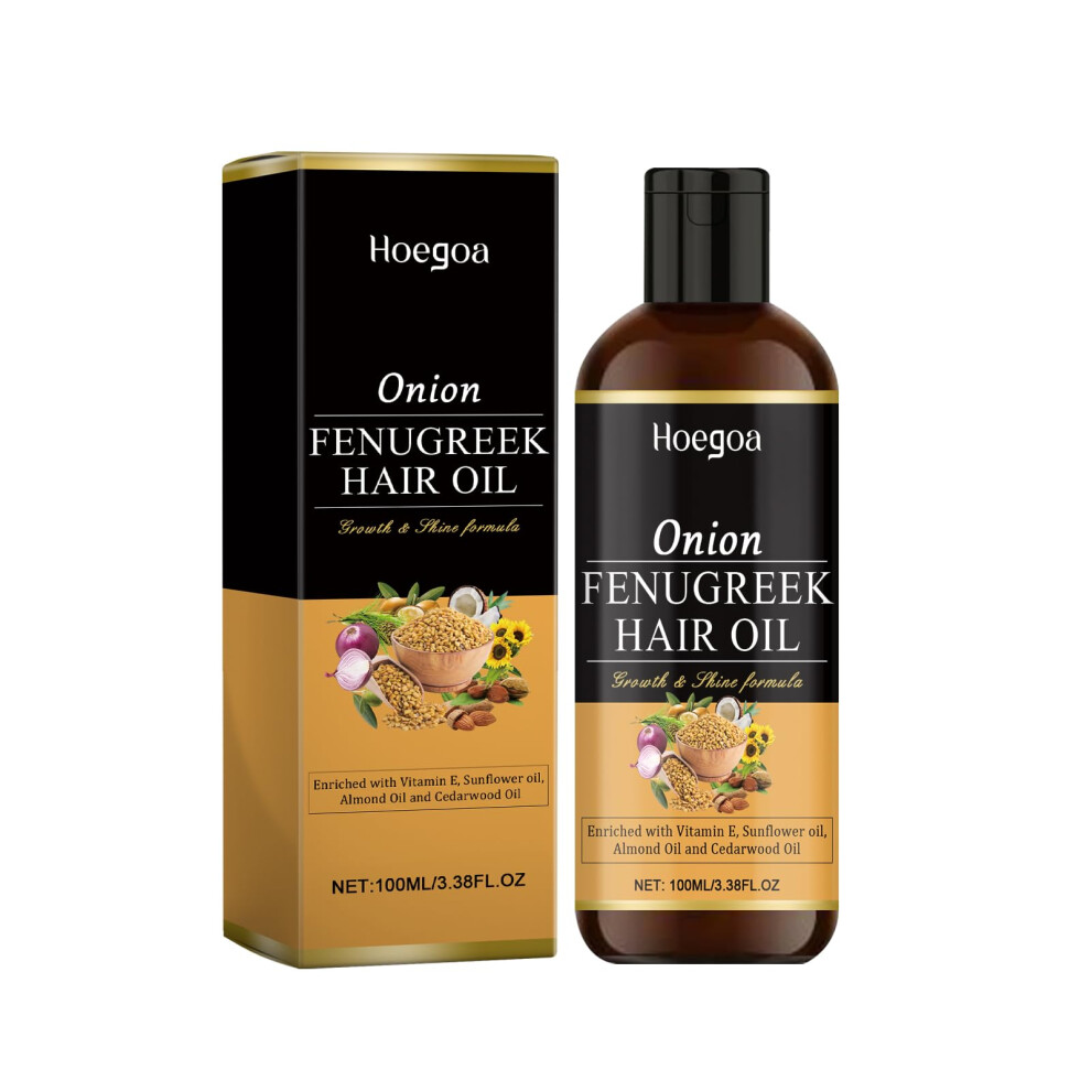 Onion Fenugreek Hair Oil with Vitamin E Almond Oil for Hair Growth and Shine 3.38 fl oz