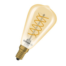 OSRAM LED lamp Edison Vintage 1906 Spiral ST48, 4.8W, E14, Gold, Spiral Wire, Reading lamp, wall Lighting, Retro Interior, Living Room, Designer lamp
