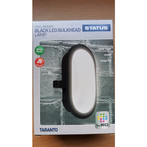 Status Taranto 5.5w Black LED Bulkhead Lamp Wall Mount