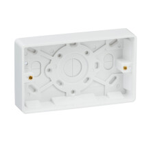 Knightsbridge CU1610 CU Curved Edge Single Pattress Box with Earth Terminal and Cable Strain Relief, White, 47 mm